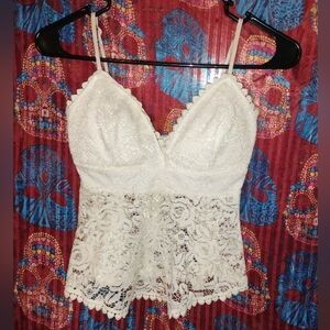 Papermoon White Lace Spaghetti Strap Bralette
